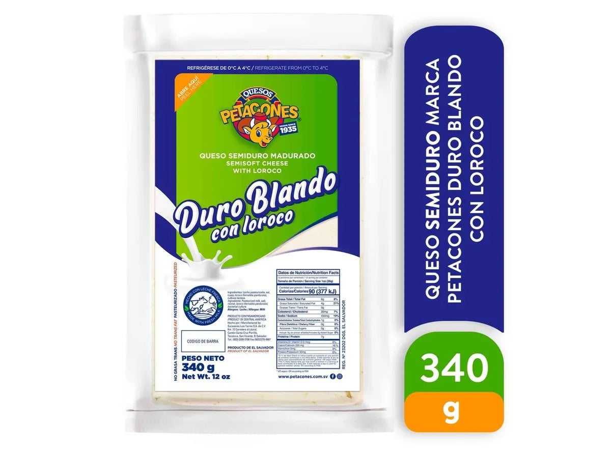 Petacones Hard Soft Cheese with Loroco